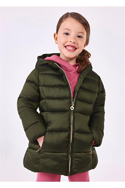 MAYORAL 3-9 Yaş Kız Çocuk Sıcak Astarlı Yumuşak Şişme Mont Haki