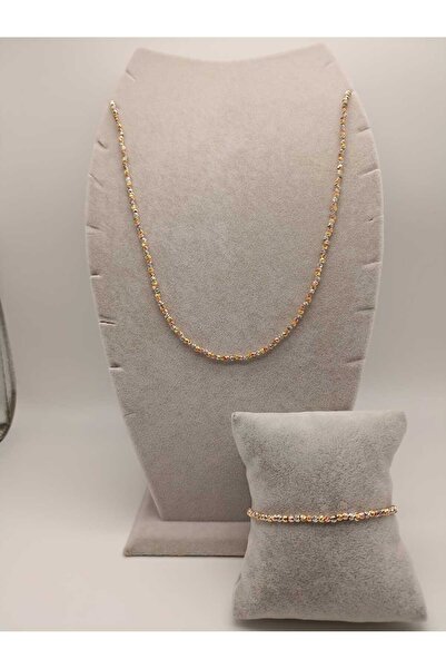 TLSMACCESORIES Dorika Kolye Bileklik Takı Seti Gold Roze Sılver