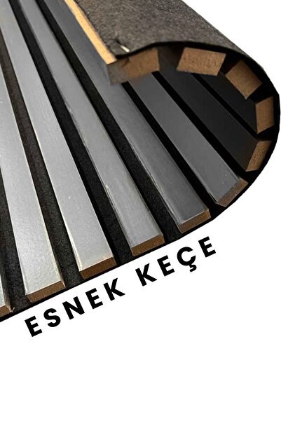 Genel Markalar Mdf Ahşap Akustik Duvar Paneli 100x280 Antrasit-8mm mdflam-4mm keçe