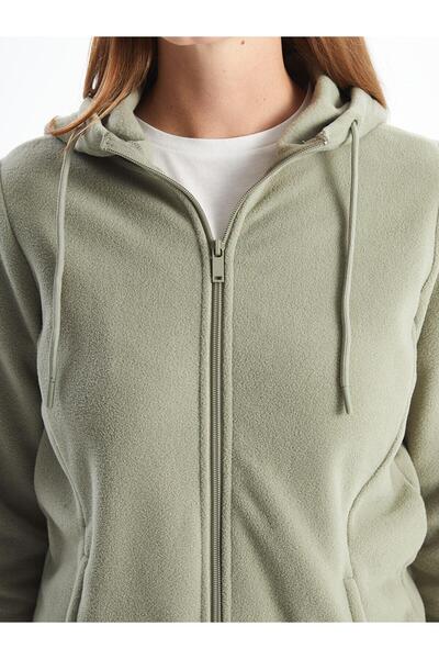 LC Waikiki LCWAIKIKI Basic Kapüşonlu Kadın Fermuarlı Sweatshirt