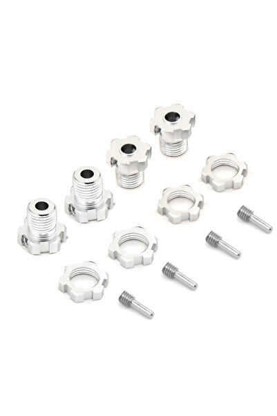 Choice silvery 1 Set 17mm Hex Nuts Splined Wheel Hubs for Traxxas E-REVO Whee...