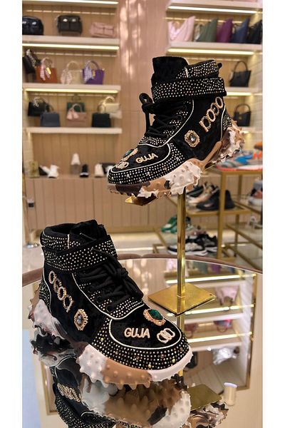 Guja Imported Velvet High-Top Sneakers