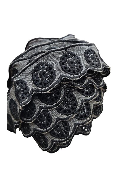 DUAYEN terikoton üzeri işleme fisto dantel ayışığı desen 1 metre