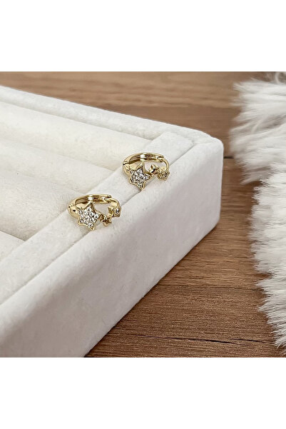 ATELİER GİZEM Xuping kararmaz gold yıldızlı vip çelik çocuk küpesi