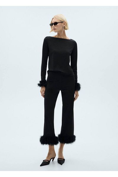 MANGO Woman Cuff Detailed T-Shirt