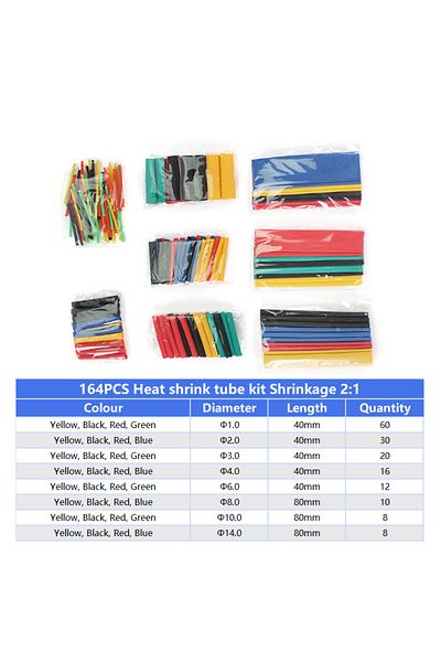 Choice 164pcs 127-560pcs Heat-shrink Tubing Thermoresistant Tube Heat Shrink Wrapping Kit Insulation Heat S