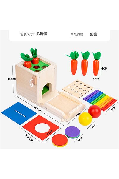 Choice Multicolor 4-in-1 Coin Ball Box Multi-function Stick Pull Radish Game Montessori Color Matching Buil