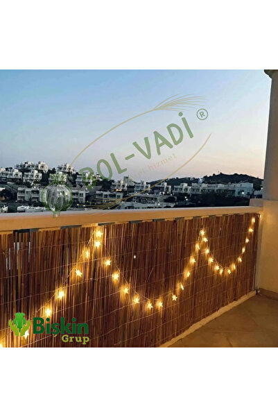 BİŞKİN 60cm x 2m Doğal Bambu Kamış Hasır Çit | Bahçe ve Balkon Dekorasyonu, M...