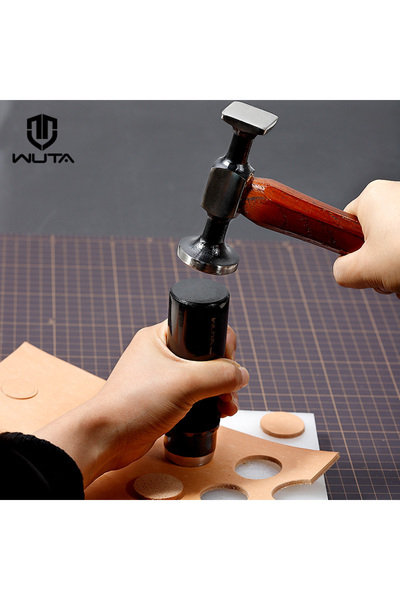 Choice 1 Piece WUTA Leather Mallet Hammer Cobbler Hammer Carbon Steel Double Head Smooth Chasing Hammer for