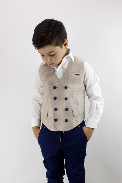 Doctor junior Striped Linen Vest for Boy