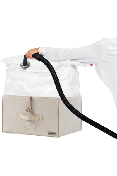 COMPACTOR Rigid Zipper Closure Stackable Vacuum Storage Box 100 Liter