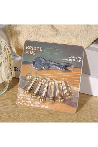 Miwayer 6 Pcs 6 Pcs Acoustic Guitar Bridge Pin Guitar Strings Nail Solid Copper Brass With Guitar Br