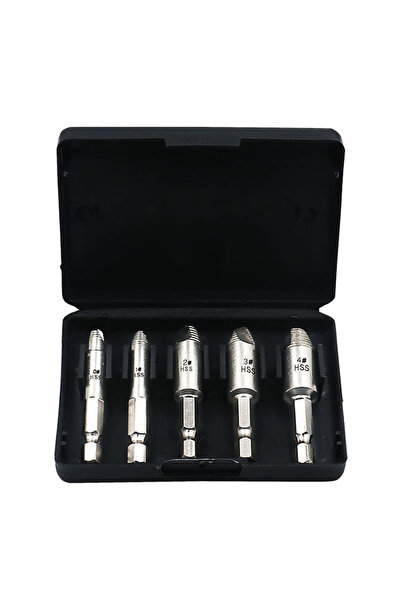 Choice Silver STONEGO 5Pcs/Set Damaged Screw Extractor Bolt Screw Stud Bolt Extractor Remover Hex Shank Dri