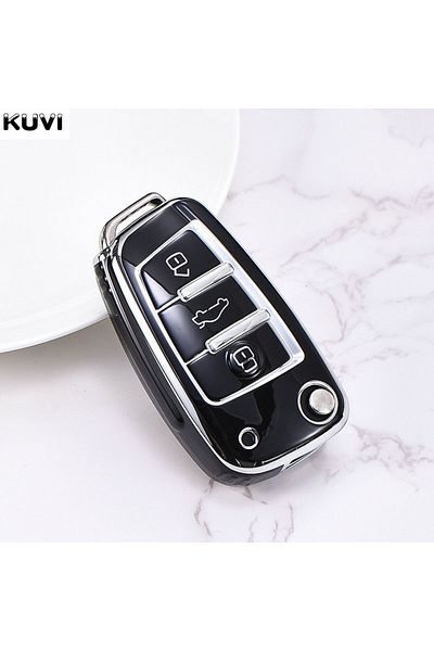 Choice Black Plating Hot Tpu Car Flip Key Case Cover For Audi A1 A3 A4 8p 8l 8v A5 B6 B7 A6 A7 C5 C6 Q3 Q5