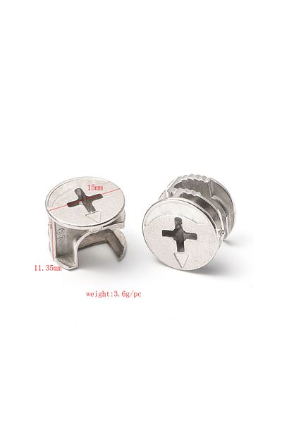 GSTARAM 15x11.35 20pcs Eccentric Wheel Three One Connector Nut Furniture Drawer Lock Screw Fastener Assembly