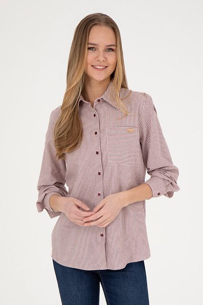 U.S. Polo Assn. Women's Burgundy Long Sleeve Shirt 50272449-Vr014