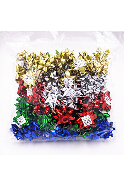 Choice 60pcs 60pcs/5cm Christmas Tree Bows Ribbons Decorations Festive 3D Sta...