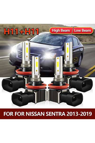Choice High Low Beam 6000K White 4X LED Car Light Blub Combo H11 H9 H8 High Low Beam Real 1:1 Size Headligh
