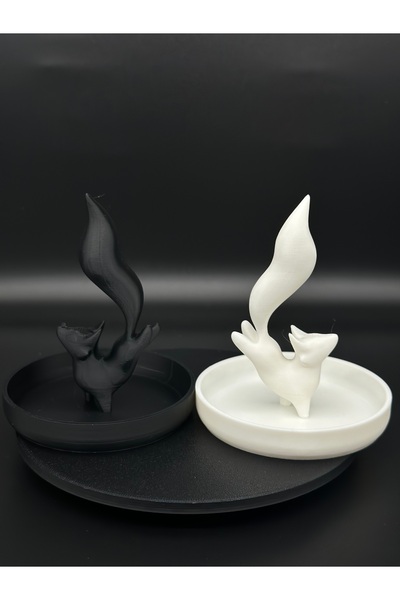 Home Tilki Figürlü Mini Takı Standı Set 3D Baskı