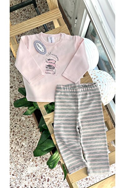 Happy Moon Bebek Giyim Kız Bebek Ikili Takım Uzun Kol Tshirt Tayt Hediyelik Ü...