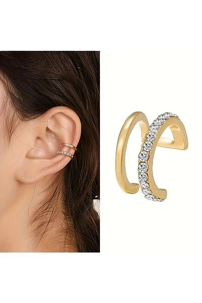 Ayzen C-Shaped Earrings with Stones