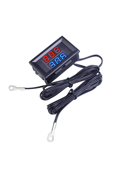 Choice1 red blue 3 Digit 0.28 Inch DC 4V-28V Dual Thermometer Dual LED Displa...