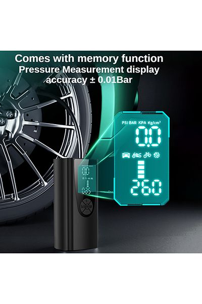 Choice black 8000mAh Portable Car Air Compressor 12V 150PSI Electric Cordless Tire Inflator Pump for Motorc