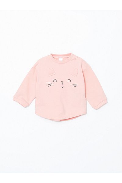 LC Waikiki Lcw Crew Neck Long Sleeve Embroidered Baby Girl Sweatshirt and Sweatpants Bottom 2-Piece Set Fast Fashion