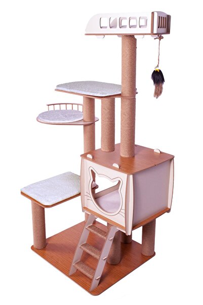 Patihomes Pati Homes Xl Storey Cat Playhouse Pavilion Beige