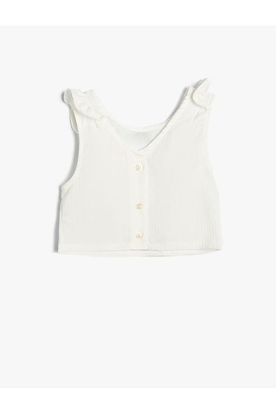 Koton Sleeveless Bow Blouse - Ruffle Detailed