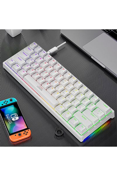 Choice Blue Switch White K620 Mini Gaming Mechanical Keyboard 61 Keys Rgb Hotswap Type-c Wired Gaming Keybo