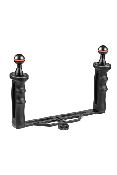 Choice حامل كاميرا غوص PULUZ ثنائي المقابض، أسود اللون، مصنوع من الألومنيوم A...