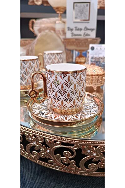 Kosova 6 KİŞİLİK GOLD DETAYLI KAHVE FİNCAN TAKIMI (NOMİ)