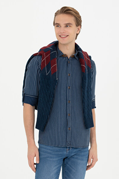 U.S. Polo Assn. Erkek Koyu Mavi Jean Gömlek 50272607-DN0023