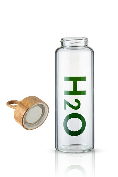 Panhera 800 ml Bamboo Lid Borosilicate Glass Flask Beverage Bottle