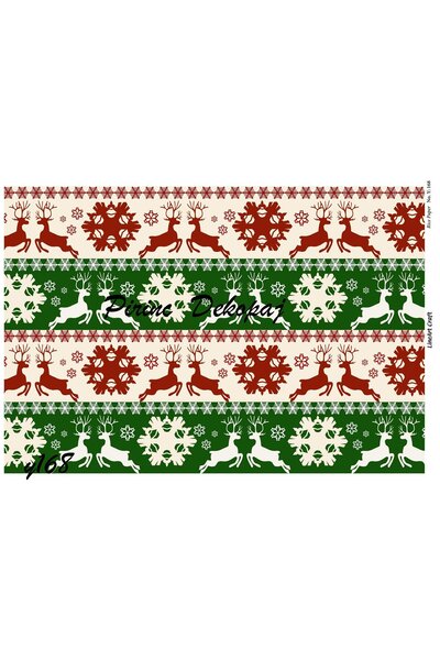 LİNEART ورق ديكوباج نحاسي بنمط عيد الميلاد الخطي رقم: Y168 - 29x42 سم