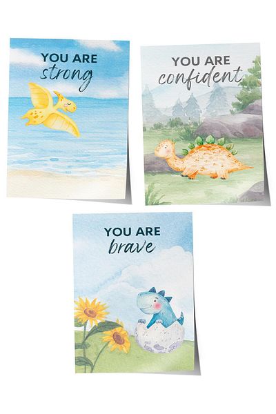 Postifull Baby Room Painting Set of 3, Baby Room Wall Decor, Kids Room Decor, Frameless Poster