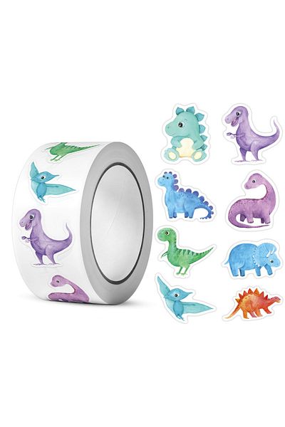 Choice Syf-195 500pcs/roll Heterotypic Dinosaur Animals Stickers 2.5cm/1.0'' Graffiti Game Art Labels Learn