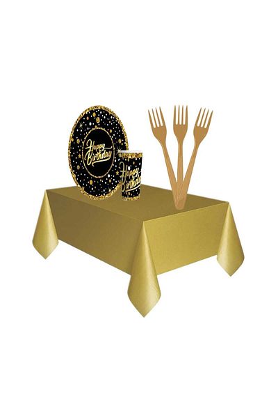 CANSIN Gold Birthday Set for 8 Persons