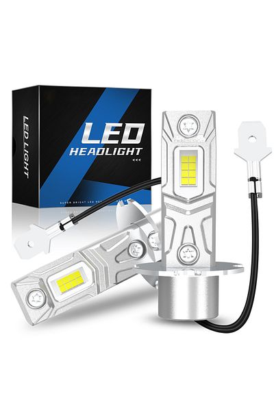 NLpearl H3 6000k White 2pcs 20000lm H3 Led Headlight Bulb Canbus High Power 90w Car Head Fog Light F