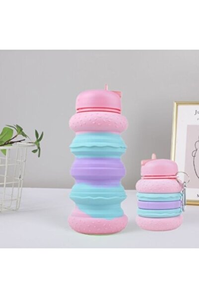 Livava Hamburger Silikon Katlanabilir Suluk, Pembe, 23x7