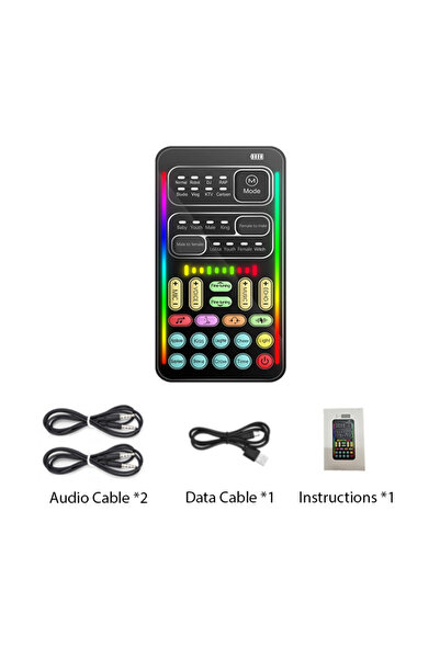 Choice مُغيّر الصوت الأسود i9 صغير الحجم، متعدد المؤثرات الصوتية، متوافق مع تقنية البلوتوث، بطاقات صوتية مباشرة، فائق النحافة