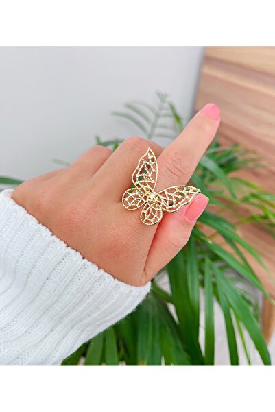 RM Bijuteri Princess Model Large Size Butterfly Adjustable Ring