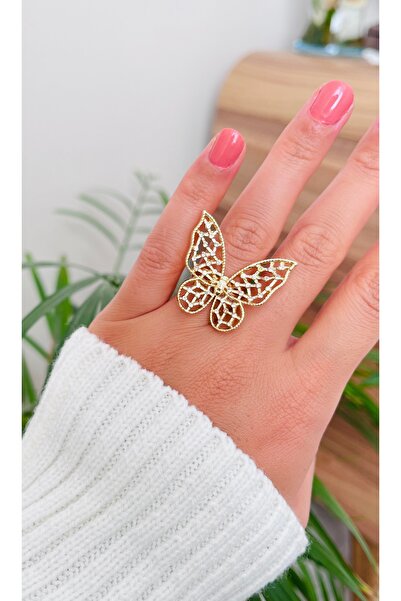 RM Bijuteri Princess Model Large Size Butterfly Adjustable Ring