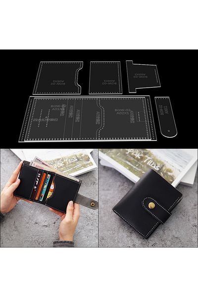 Choice Yomidid Short Wallet Leather Template DIY Crafts Leather Making Acrylic Wallets Handmade...