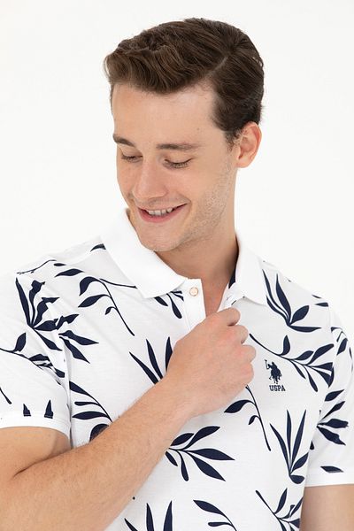 U.S. Polo Assn. Ανδρικό λευκό μπλουζάκι 50275502 -vr013