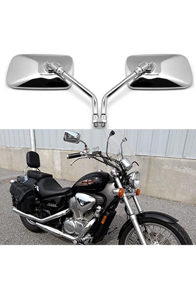 Choice زوج واحد من مرايا الرؤية الخلفية المربعة المعدلة للدراجات النارية، منا...