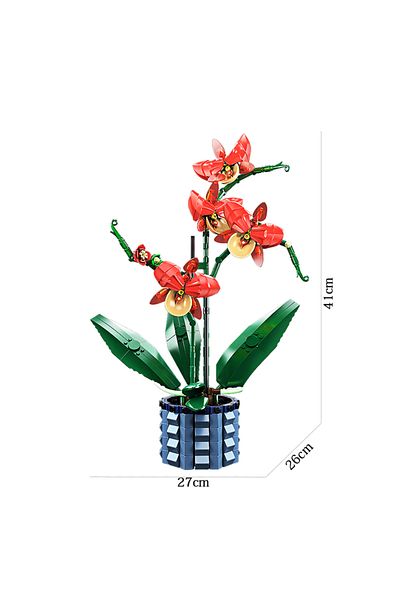 Choice 582pcs Creative Flowers Bouquet Orchid Bonsai Building Blocks Set Potted Plants Model Moc Bricks Diy