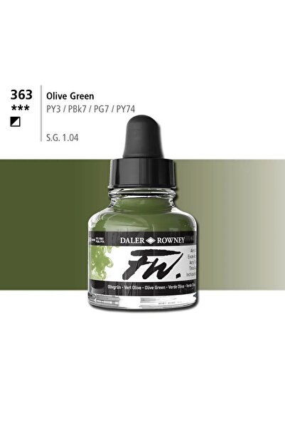 Daler Rowney FW Ink Likit Akrilik 29.5ml - Olive Green 2772