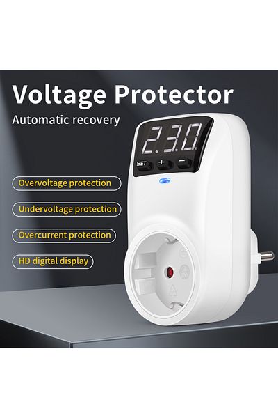 Choice EU plug Automatic Voltage Protector Socket AC 220V 16A Adjustable Power Surge Protector EU Plug Sock